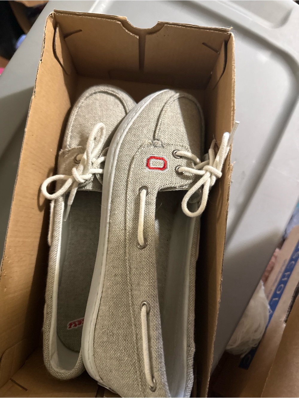 Women’s Beige Canvas Boat Shoes - Casual Slip-On Loafers